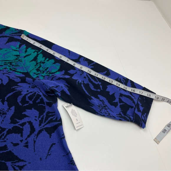 Chico’s 3 Womens US Size XL Tunic Sweater Floral Fanfare Green Blue Purple NEW - Picture 10 of 12